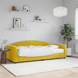 VidaXL Slaapbank met matras 90x200 cm fluweel geel