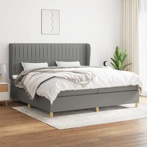 VidaXL Boxspring met matras stof donkergrijs 200x200 cm