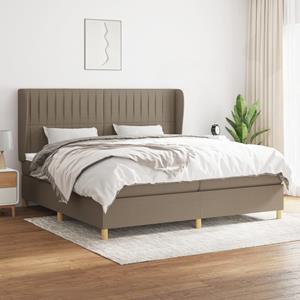 VidaXL Boxspring met matras stof taupe 200x200 cm