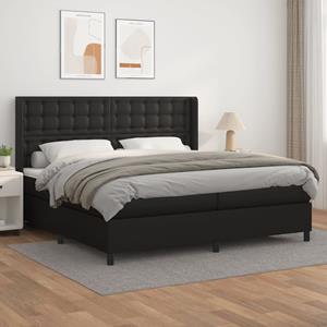 VidaXL Boxspring met matras kunstleer zwart 200x200 cm