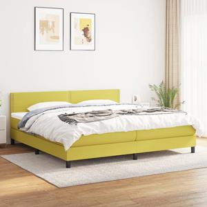 VidaXL Boxspring met matras stof groen 200x200 cm