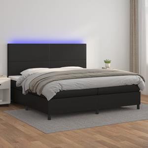 VidaXL Boxspring met matras en LED kunstleer zwart 200x200 cm