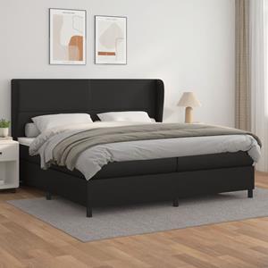 VidaXL Boxspring met matras kunstleer zwart 200x200 cm