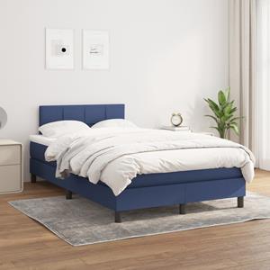 VidaXL Boxspring met matras stof blauw 120x200 cm