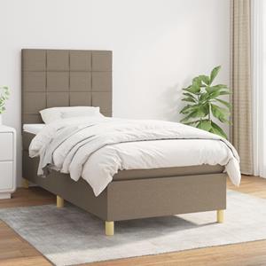 VidaXL Boxspring met matras stof taupe 100x200 cm