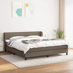 VidaXL Boxspring met matras stof taupe 180x200 cm