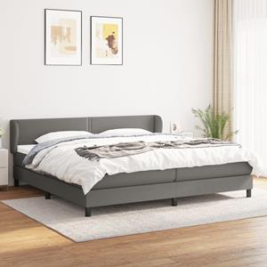 VidaXL Boxspring met matras stof donkergrijs 200x200 cm