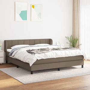 VidaXL Boxspring met matras stof taupe 180x200 cm