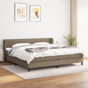 VidaXL Boxspring met matras stof taupe 200x200 cm