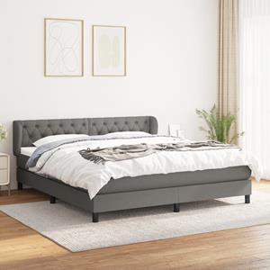 VidaXL Boxspring met matras stof donkergrijs 160x200 cm