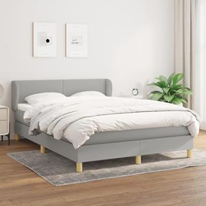 VidaXL Boxspring met matras stof lichtgrijs 140x190 cm