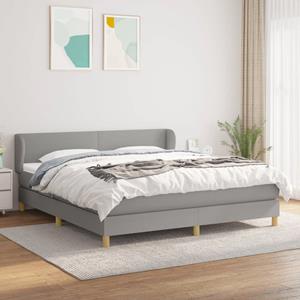 VidaXL Boxspring met matras stof lichtgrijs 160x200 cm