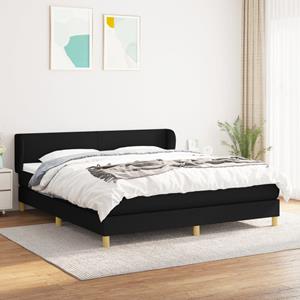 VidaXL Boxspring met matras stof zwart 160x200 cm