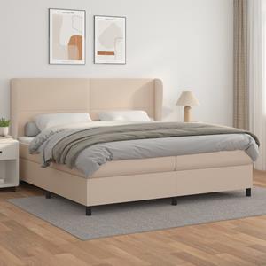 VidaXL Boxspring met matras kunstleer cappuccinokleurig 200x200 cm