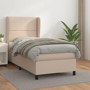 VidaXL Boxspring met matras kunstleer cappuccinokleurig 90x190 cm