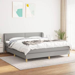 VidaXL Boxspring met matras stof lichtgrijs 160x200 cm