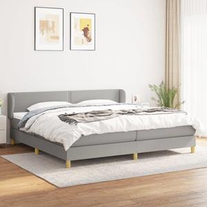 VidaXL Boxspring met matras stof lichtgrijs 200x200 cm