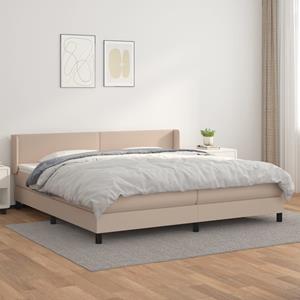 VidaXL Boxspring met matras kunstleer cappuccinokleurig 200x200 cm