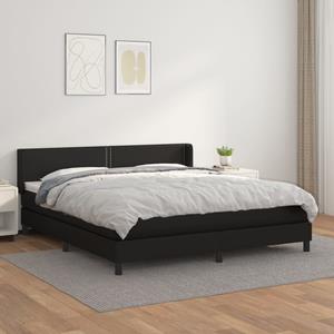 VidaXL Boxspring met matras kunstleer zwart 160x200 cm