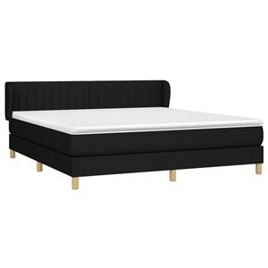 VidaXL Boxspring met matras stof zwart 160x200 cm