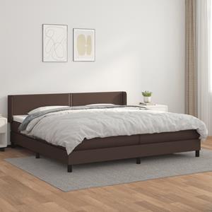 VidaXL Boxspring met matras kunstleer bruin 200x200 cm