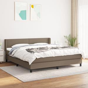 VidaXL Boxspring met matras stof taupe 160x200 cm