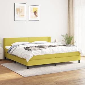 VidaXL Boxspring met matras stof groen 200x200 cm