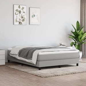 VidaXL Boxspring met matras stof lichtgrijs 140x190 cm