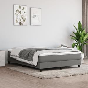 VidaXL Boxspring met matras stof donkergrijs 140x190 cm