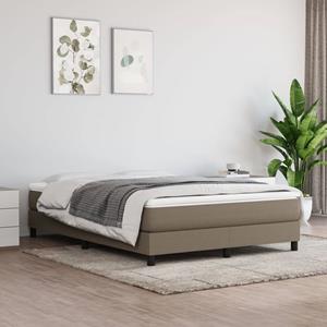 VidaXL Boxspring met matras stof taupe 140x190 cm