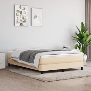 VidaXL Boxspring met matras stof crèmekleurig 140x190 cm