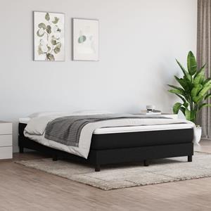 VidaXL Boxspring met matras stof zwart 140x200 cm