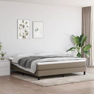 VidaXL Boxspring met matras stof taupe 180x200 cm