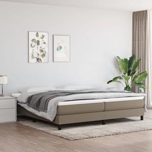 VidaXL Boxspring met matras stof taupe 200x200 cm