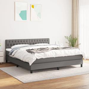 VidaXL Boxspring met matras stof donkergrijs 180x200 cm