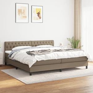 VidaXL Boxspring met matras stof taupe 200x200 cm