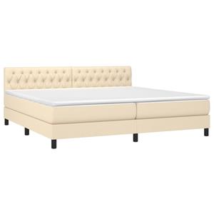 VidaXL Boxspring met matras stof crèmekleurig 200x200 cm