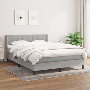 VidaXL Boxspring met matras stof lichtgrijs 140x190 cm