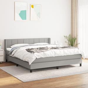 VidaXL Boxspring met matras stof lichtgrijs 160x200 cm