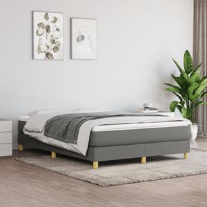 VidaXL Boxspring met matras stof donkergrijs 140x190 cm