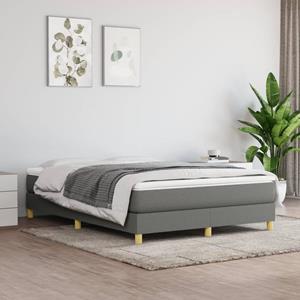 VidaXL Boxspring met matras stof donkergrijs 140x200 cm