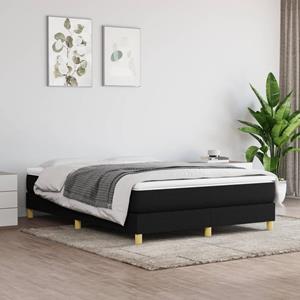 VidaXL Boxspring met matras stof zwart 140x200 cm