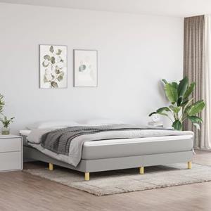 VidaXL Boxspring met matras stof lichtgrijs 160x200 cm