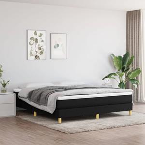 VidaXL Boxspring met matras stof zwart 160x200 cm