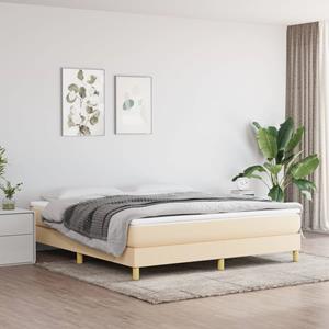 VidaXL Boxspring met matras stof crèmekleurig 160x200 cm