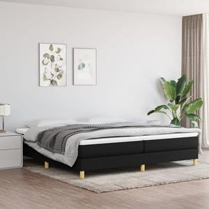 VidaXL Boxspring met matras stof zwart 200x200 cm