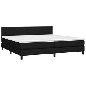 VidaXL Boxspring met matras en LED stof zwart 200x200 cm