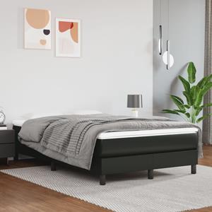 VidaXL Boxspring met matras kunstleer zwart 120x200 cm