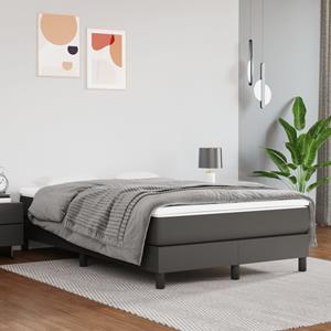 VidaXL Boxspring met matras kunstleer grijs 120x200 cm