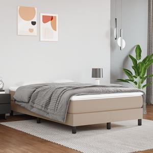 VidaXL Boxspring met matras kunstleer cappuccinokleurig 120x200 cm